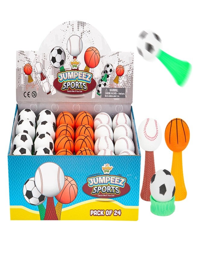 IPIDIPI TOYS ألعاب IPIDIPI TOYS Jumpeez الرياضية - عبوة من 24 لعبة إطلاق زنبركية قفزية - مثالية كهدية للأطفال، أو هدايا لحفلات أعياد الميلاد، أو جوائز مدرسية للأولاد والبنات - Image 1